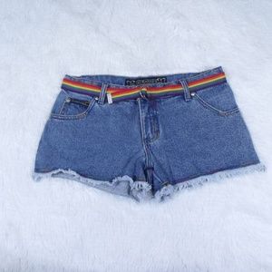 No Excuses Vintage Rainbow Denim Shorts
